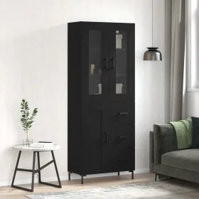Aparador alto madera contrachapada negro 69,5x34x180 cm de vidaXL, Aparadores - Ref: Foro24-3198658, Precio: 185,03 €, Descue...