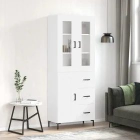 Hohes weißes Sperrholz-Sideboard 69,5 x 34 x 180 cm von vidaXL, Sideboards - Ref: Foro24-3198657, Preis: 179,46 €, Rabatt: %