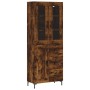 Aparador alto madera contrachapada roble ahumado 69,5x34x180 cm de vidaXL, Aparadores - Ref: Foro24-3198662, Precio: 182,59 €...