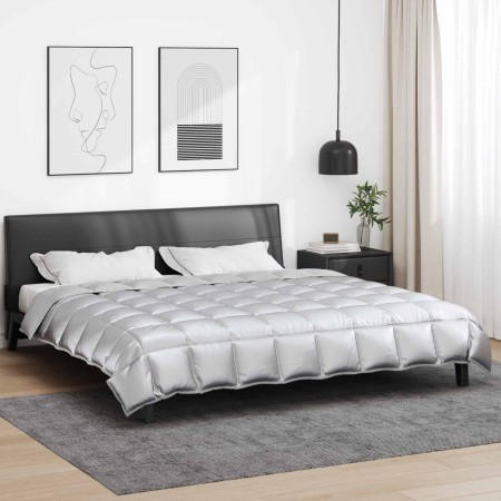 Edredón de Invierno Plateado 240 x 200 cm Satén y Microfibra en Ropa de cama | Comprar online en Foru.es