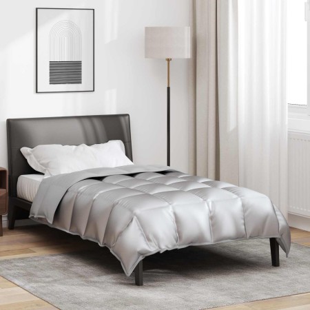 Edredón de Invierno Plateado 220 x 135 cm Satén y Microfibra en Ropa de cama | Comprar online en Foru.es