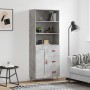 Aparador alto madera contrachapada gris hormigón 69,5x34x180 cm de vidaXL, Aparadores - Ref: Foro24-3189993, Precio: 142,72 €...