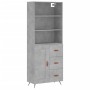 Aparador alto madera contrachapada gris hormigón 69,5x34x180 cm de vidaXL, Aparadores - Ref: Foro24-3189993, Precio: 142,72 €...