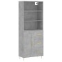 Aparador alto madera contrachapada gris hormigón 69,5x34x180 cm de vidaXL, Aparadores - Ref: Foro24-3190009, Precio: 140,72 €...