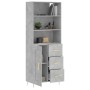 Aparador alto madera contrachapada gris hormigón 69,5x34x180 cm de vidaXL, Aparadores - Ref: Foro24-3190009, Precio: 140,72 €...