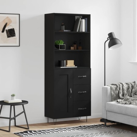 Aparador alto madera contrachapada negro 69,5x34x180 cm de vidaXL, Aparadores - Ref: Foro24-3190014, Precio: 157,66 €, Descue...