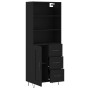Aparador alto madera contrachapada negro 69,5x34x180 cm de vidaXL, Aparadores - Ref: Foro24-3190014, Precio: 157,66 €, Descue...