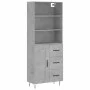 Aparador alto madera contrachapada gris hormigón 69,5x34x180 cm by vidaXL, Sideboards - Ref: Foro24-3190017, Price: 139,49 €,...