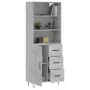Aparador alto madera contrachapada gris hormigón 69,5x34x180 cm by vidaXL, Sideboards - Ref: Foro24-3190017, Price: 139,49 €,...