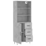 Aparador alto madera contrachapada gris hormigón 69,5x34x180 cm by vidaXL, Sideboards - Ref: Foro24-3190017, Price: 139,49 €,...