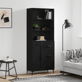 Aparador alto madera contrachapada negro 69,5x34x180 cm de vidaXL, Aparadores - Ref: Foro24-3190022, Precio: 168,99 €, Descue...