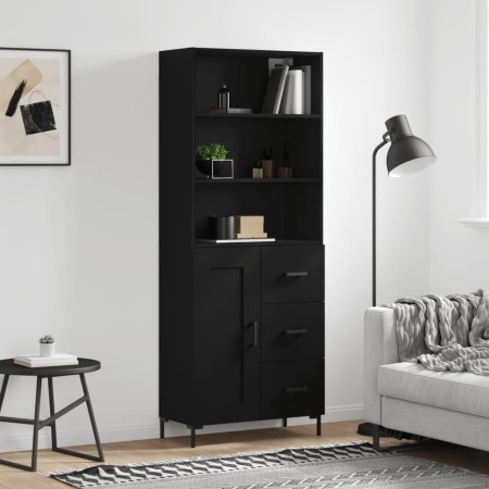 Aparador alto madera contrachapada negro 69,5x34x180 cm de vidaXL, Aparadores - Ref: Foro24-3190022, Precio: 168,99 €, Descue...