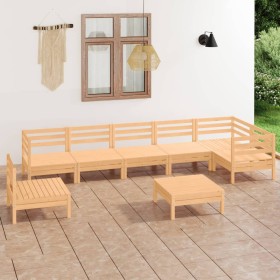 Juego de muebles de jardín 8 piezas madera maciza de pino en Conjuntos de jardín | Comprar online en Foru.es