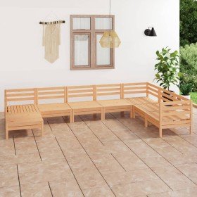 Juego de muebles de jardín 8 piezas madera maciza de pino en Conjuntos de jardín | Comprar online en Foru.es