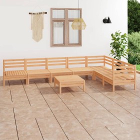 Juego de muebles de jardín 8 piezas madera maciza de pino en Conjuntos de jardín | Comprar online en Foru.es
