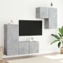 Muebles de TV de pared 4 pzas madera ingeniería gris hormigón en Muebles TV | Comprar online en Foru.es