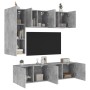 Muebles de TV de pared 5 pzas madera ingeniería gris hormigón en Muebles TV | Comprar online en Foru.es