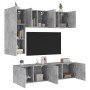 Muebles de TV de pared 5 pzas madera ingeniería gris hormigón en Muebles TV | Comprar online en Foru.es