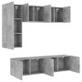 Muebles de TV de pared 5 pzas madera ingeniería gris hormigón en Muebles TV | Comprar online en Foru.es