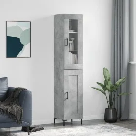 Aparador de madera contrachapada gris hormigón 34,5x34x180 cm de vidaXL, Aparadores - Ref: Foro24-3199493, Precio: 103,56 €, ...