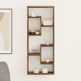 Estantería de pared madera ingeniería roble ahumado 36x16x90 cm en Estanterías | Comprar online en Foru.es