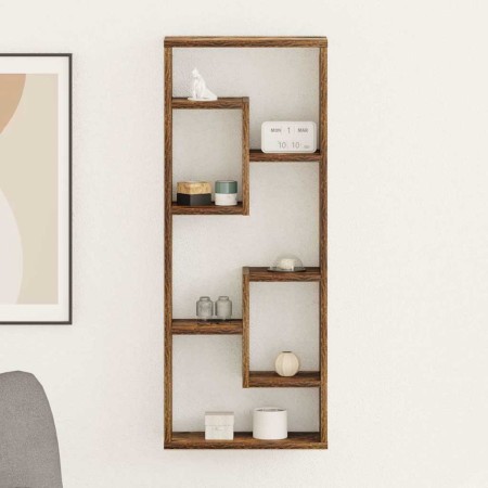 Estantería de pared madera ingeniería roble ahumado 36x16x90 cm en Estanterías | Comprar online en Foru.es