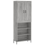 Aparador alto madera contrachapada gris sonoma 69,5x34x180 cm de vidaXL, Aparadores - Ref: Foro24-3200079, Precio: 129,17 €, ...