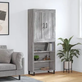Aparador alto madera contrachapada gris sonoma 69,5x34x180 cm de vidaXL, Aparadores - Ref: Foro24-3200095, Precio: 125,46 €, ...