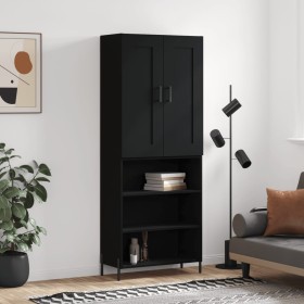 Aparador alto madera contrachapada negro 69,5x34x180 cm de vidaXL, Aparadores - Ref: Foro24-3200074, Precio: 145,13 €, Descue...