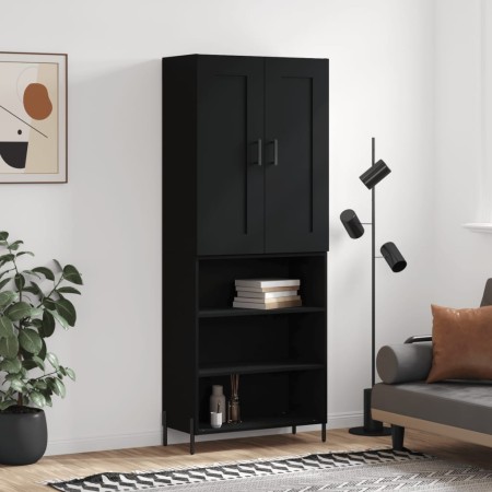 Aparador alto madera contrachapada negro 69,5x34x180 cm de vidaXL, Aparadores - Ref: Foro24-3200074, Precio: 145,13 €, Descue...