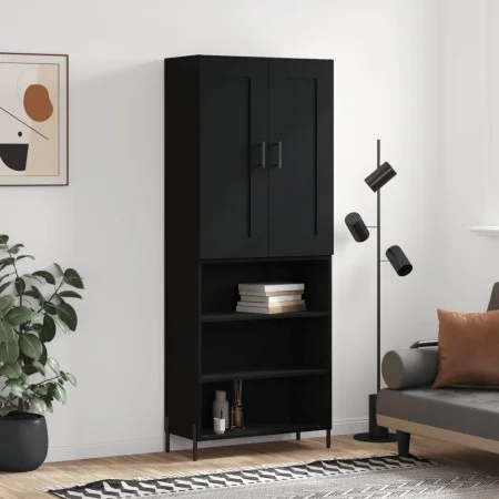 Aparador alto madera contrachapada negro 69,5x34x180 cm de vidaXL, Aparadores - Ref: Foro24-3200074, Precio: 141,21 €, Descue...