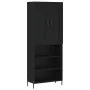 Aparador alto madera contrachapada negro 69,5x34x180 cm de vidaXL, Aparadores - Ref: Foro24-3200074, Precio: 141,21 €, Descue...