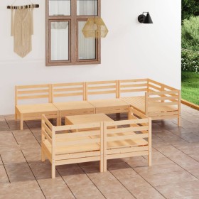 Juego de muebles de jardín 8 piezas madera maciza de pino en Conjuntos de jardín | Comprar online en Foru.es
