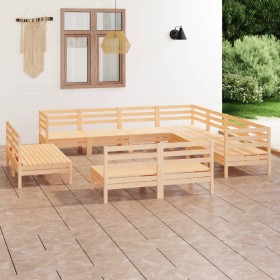 Juego de muebles de jardín 11 piezas madera maciza de pino en Conjuntos de jardín | Comprar online en Foru.es