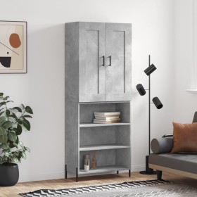 Aparador alto madera contrachapada gris hormigón 69,5x34x180 cm de vidaXL, Aparadores - Ref: Foro24-3200077, Precio: 125,48 €...