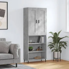 Concrete gray plywood tall sideboard 69.5x34x180 cm by vidaXL, Sideboards - Ref: Foro24-3200085, Price: 119,20 €, Discount: %