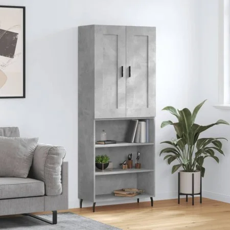 Concrete gray plywood tall sideboard 69.5x34x180 cm by vidaXL, Sideboards - Ref: Foro24-3200085, Price: 119,20 €, Discount: %