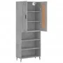Concrete gray plywood tall sideboard 69.5x34x180 cm by vidaXL, Sideboards - Ref: Foro24-3200085, Price: 119,20 €, Discount: %