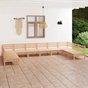 Juego muebles de jardín 10 piezas madera maciza pino en Conjuntos de jardín | Comprar online en Foru.es