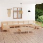 Juego de muebles de jardín 12 piezas madera maciza de pino en Conjuntos de jardín | Comprar online en Foru.es