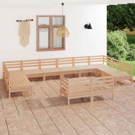 Juego de muebles de jardín 12 piezas madera maciza de pino en Conjuntos de jardín | Comprar online en Foru.es