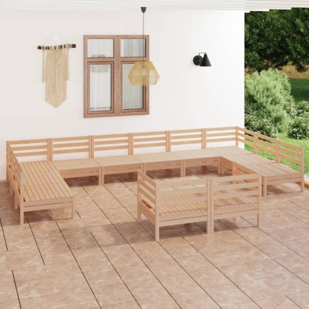 Juego de muebles de jardín 12 piezas madera maciza de pino en Conjuntos de jardín | Comprar online en Foru.es