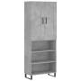 Aparador alto madera contrachapada gris hormigón 69,5x34x180 cm de vidaXL, Aparadores - Ref: Foro24-3200093, Precio: 123,37 €...