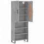 Aparador alto madera contrachapada gris hormigón 69,5x34x180 cm de vidaXL, Aparadores - Ref: Foro24-3200093, Precio: 123,37 €...