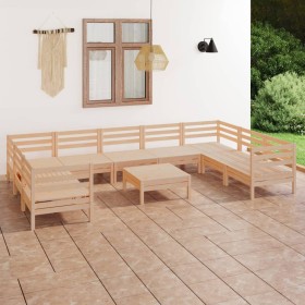 Juego muebles de jardín 10 piezas madera maciza pino en Conjuntos de jardín | Comprar online en Foru.es