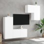 Muebles de TV de pared 4 piezas madera de ingeniería blanco en Muebles TV | Comprar online en Foru.es