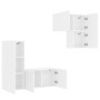 Muebles de TV de pared 4 piezas madera de ingeniería blanco en Muebles TV | Comprar online en Foru.es