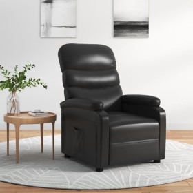 Sillón reclinable de cuero sintético negro en Sillones | Comprar online en Foru.es