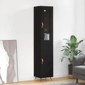 Aparador de madera contrachapada negro 34,5x34x180 cm de vidaXL, Aparadores - Ref: Foro24-3199146, Precio: 101,29 €, Descuent...