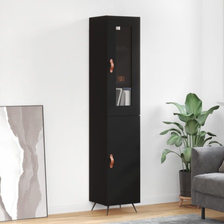 Aparador de madera contrachapada negro 34,5x34x180 cm de vidaXL, Aparadores - Ref: Foro24-3199146, Precio: 102,79 €, Descuent...